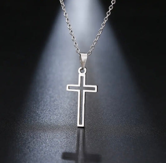 Hollow Cross Pendant Necklace