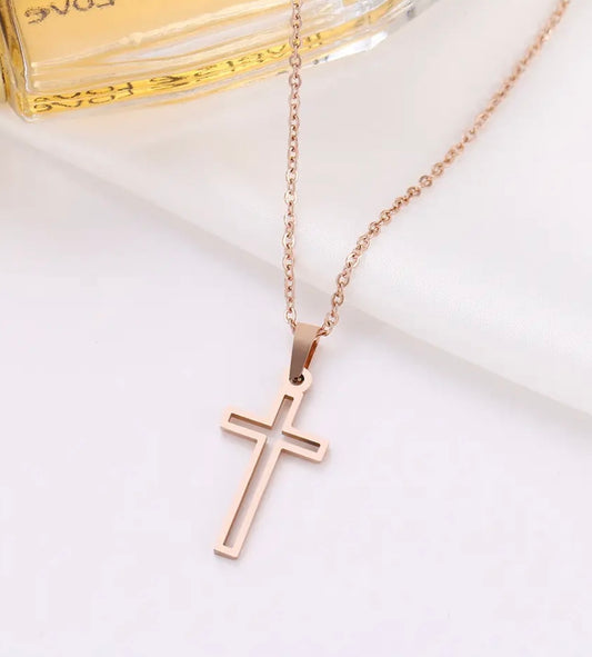 Hollow Cross Pendant Necklace