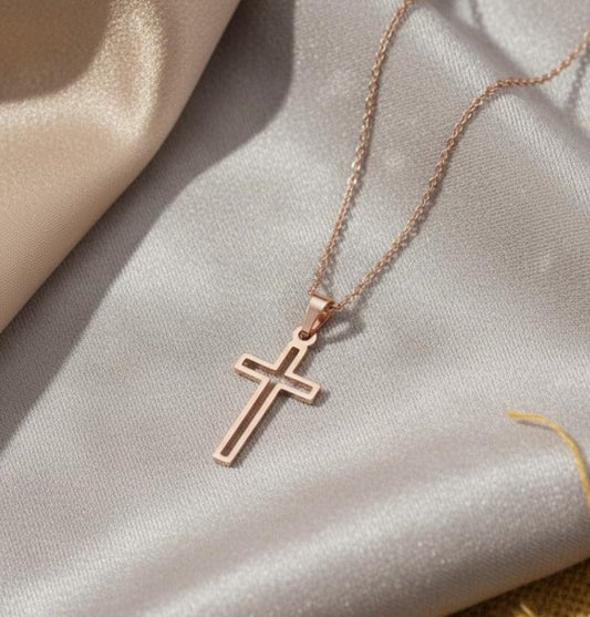 Hollow Cross Pendant Necklace