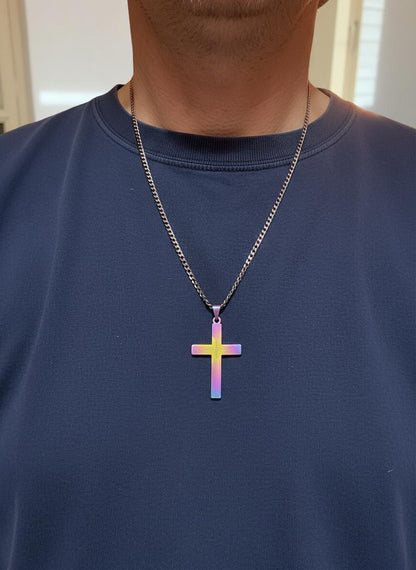 Colourful Stainless Steel Cross Necklace