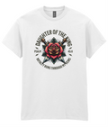 Daughter Of The King Christian t-shirt featuring a red rose graphic inspired by Psalm 45:13 by RisenKing