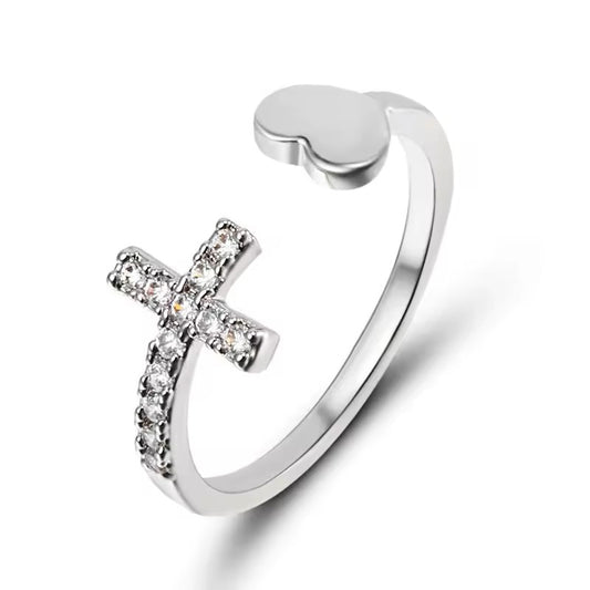 Cross and Heart Ring