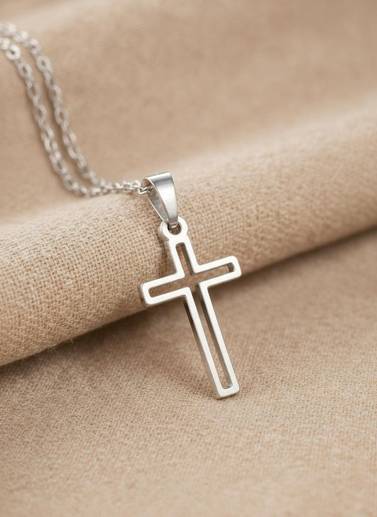 Hollow Cross Pendant Necklace