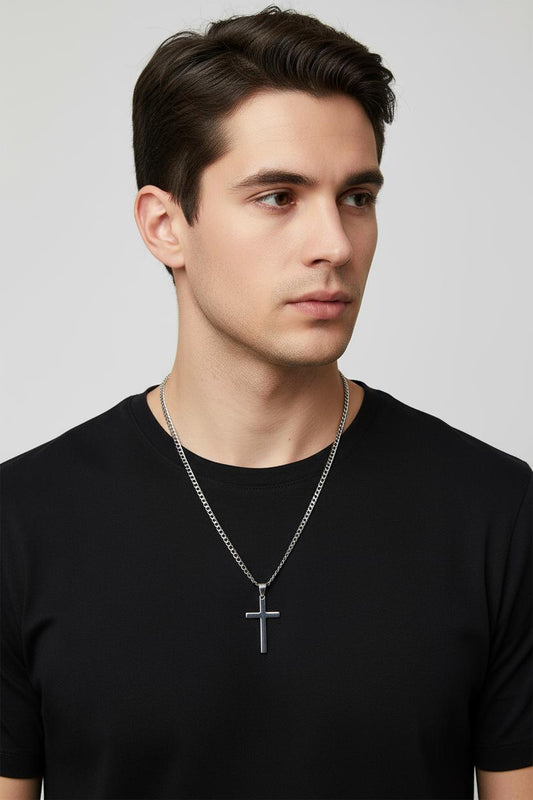 Simple Stainless Steel Cross Necklace